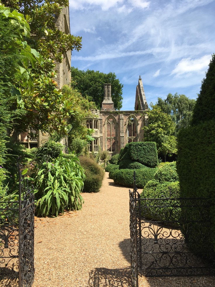 Topiary beside the ruined house at Nymans