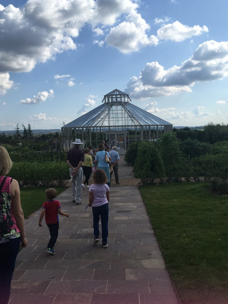 new glasshouse in the Global Growth vegetable garden at Hyde Hall