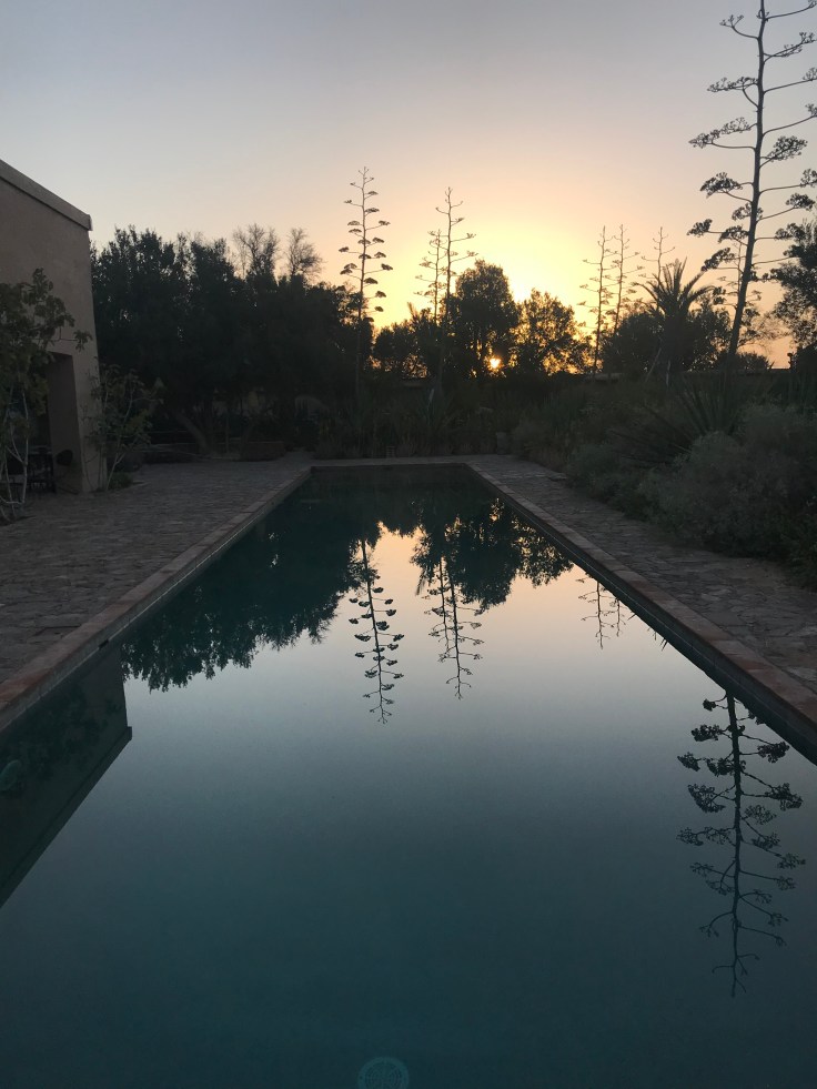 Tranquil morning light - Dawn over the pool at a private villa in Morocco